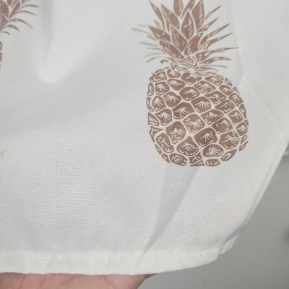 CBR Pineapple Print Pullover Blouse Ruffled Collar Women's Small - Picture 11 of 14
